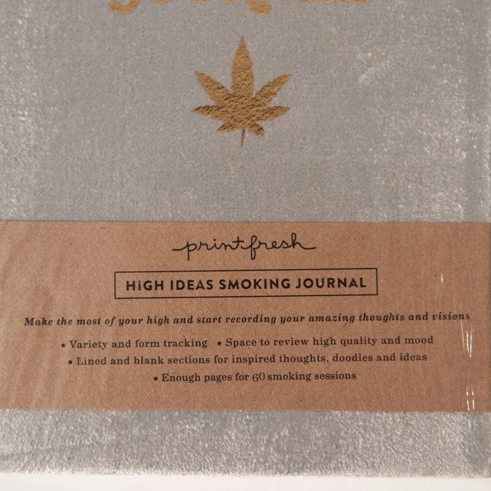 Print Fresh Smoking Journal in Gray Velvet Hardcover